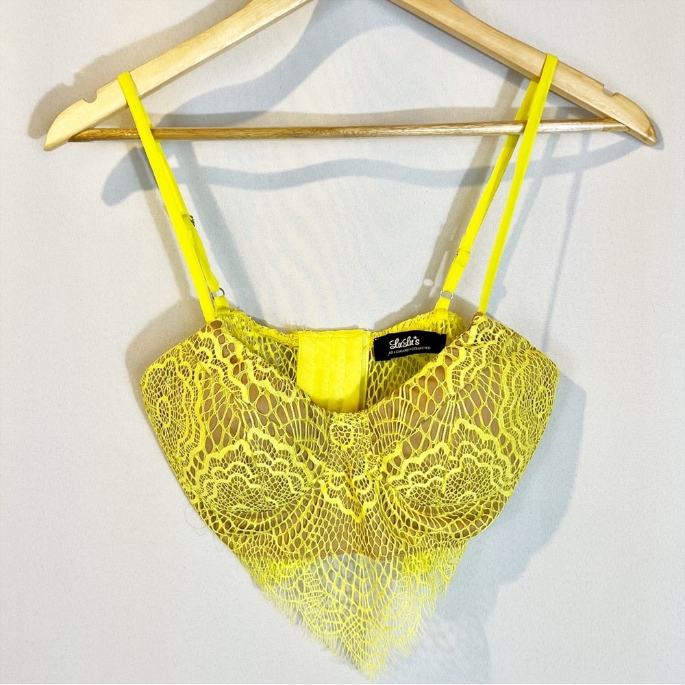 Lulu's Neon Yellow Lace Bralette